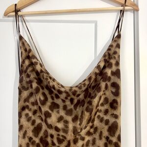 ✨ ZARA Leopard Print Satin Slip Dress – Maxi ✨ Size L